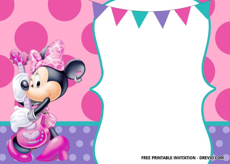 FREE Minnie Mouse Birthday Invitation Templates – Editable | Dolanpedia