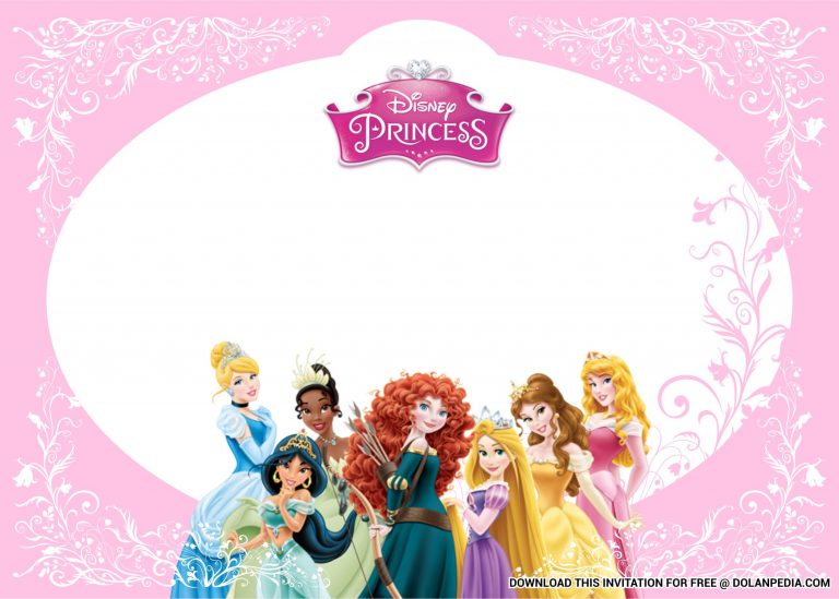 (FREE Printable) - Cute Disney Princess Baby Shower Invitation ...