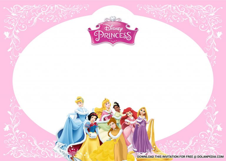 (FREE Printable) - Cute Disney Princess Baby Shower Invitation ...