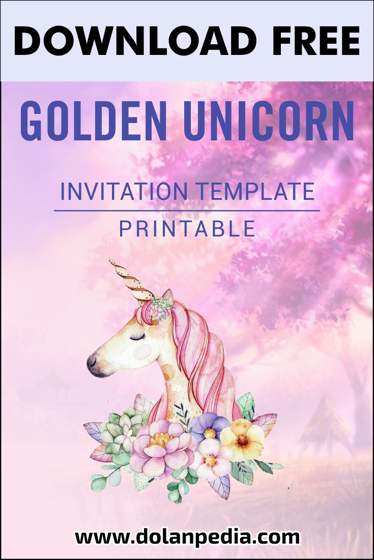 Free Printable Golden Unicorn Templates
