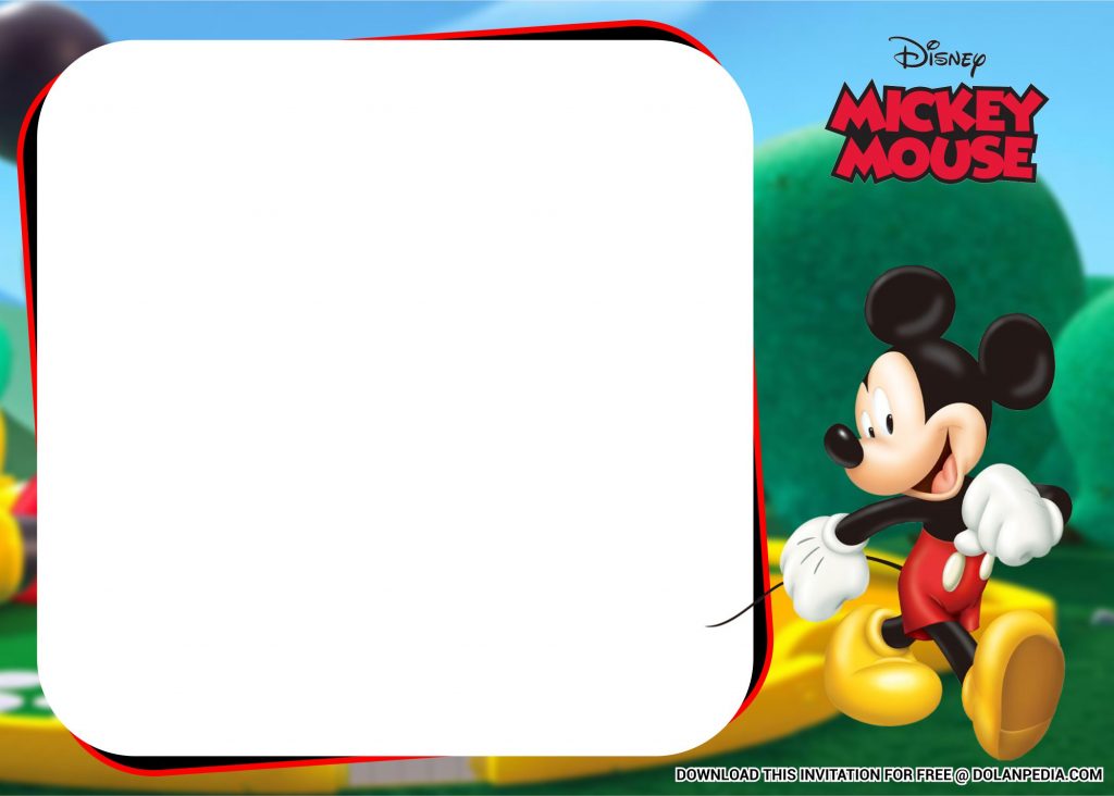 Free Printable Mickey Mouse Invitation Templates With Photo Frame