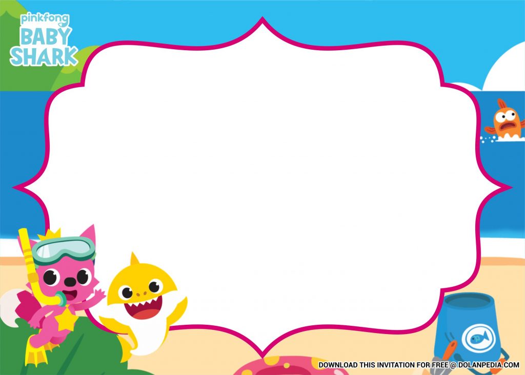 Free Printable Pinkfong Baby Shower Templates With White Photo Frame