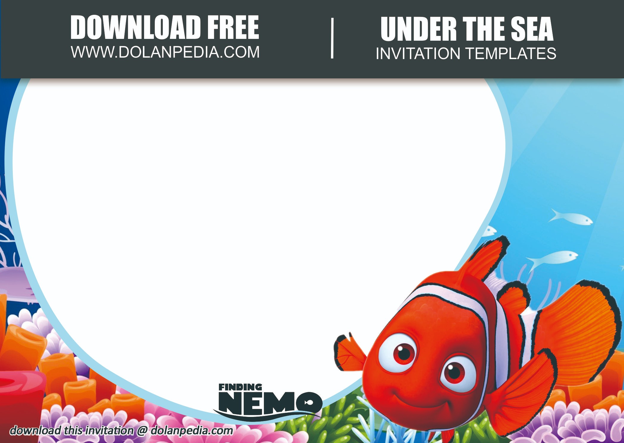 Free Printable Finding Nemo Birthday Invitation Template Dolanpedia