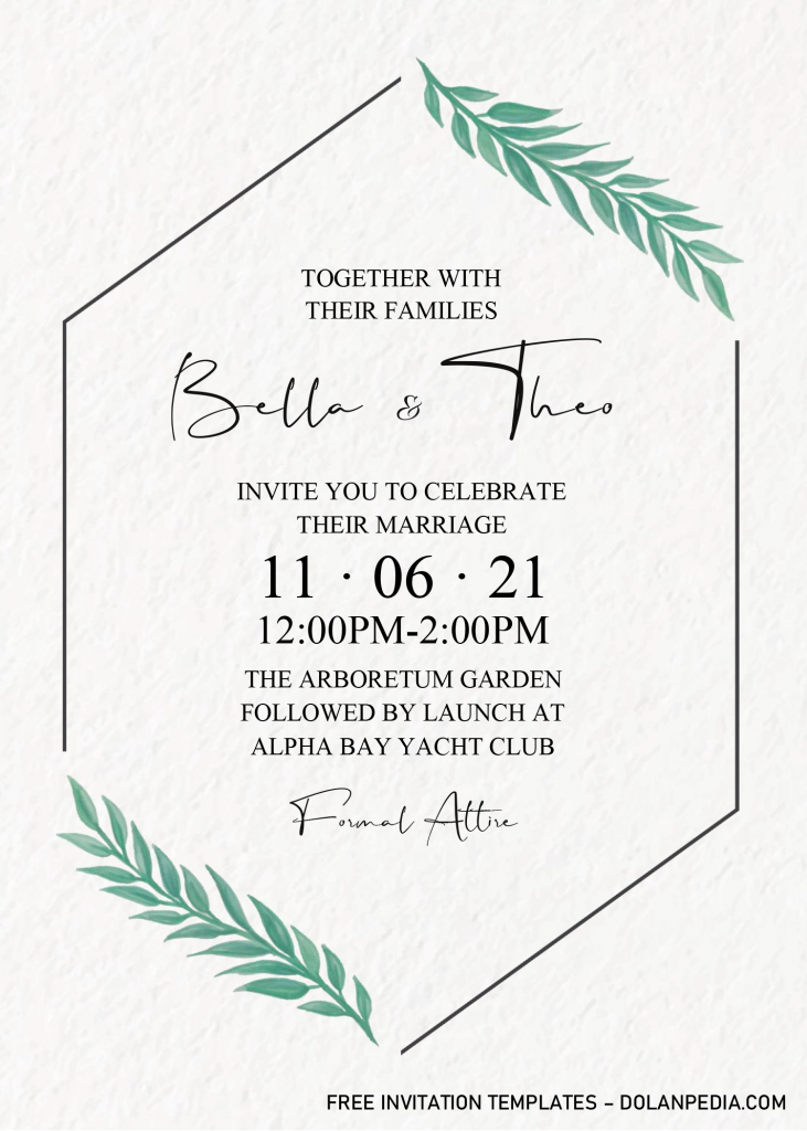 Elegant Garden Invitation Templates - Editable With MS Word and has polygon text frame