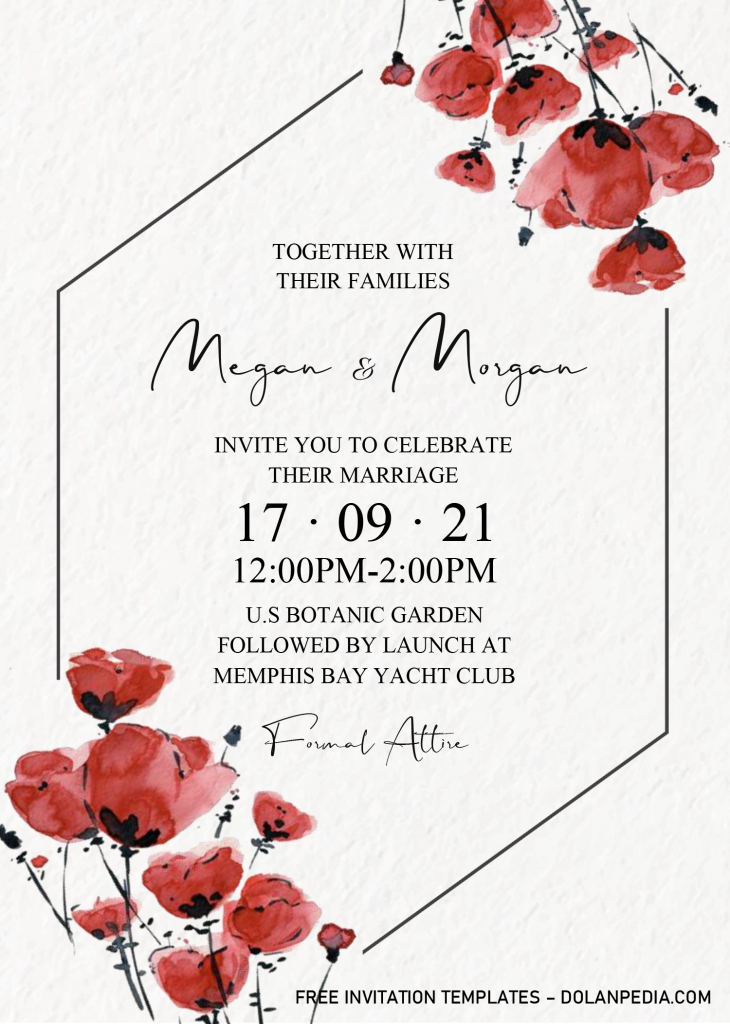 Elegant Garden Invitation Templates - Editable With MS Word and has white canvas background