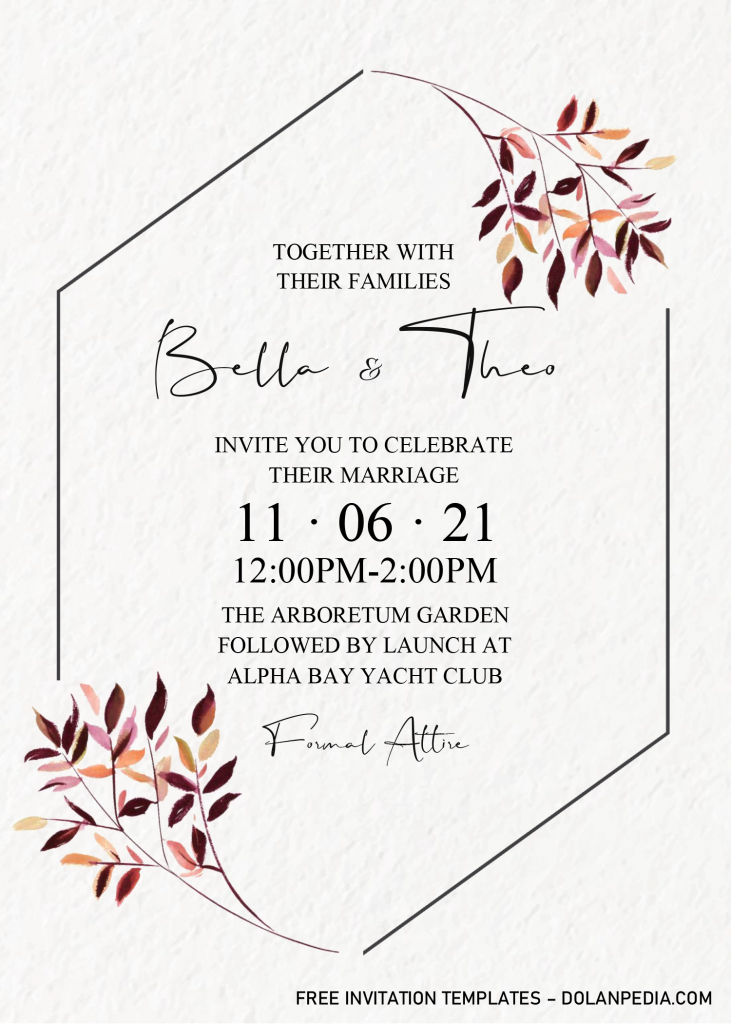Elegant Garden Invitation Templates - Editable With MS Word and has white background