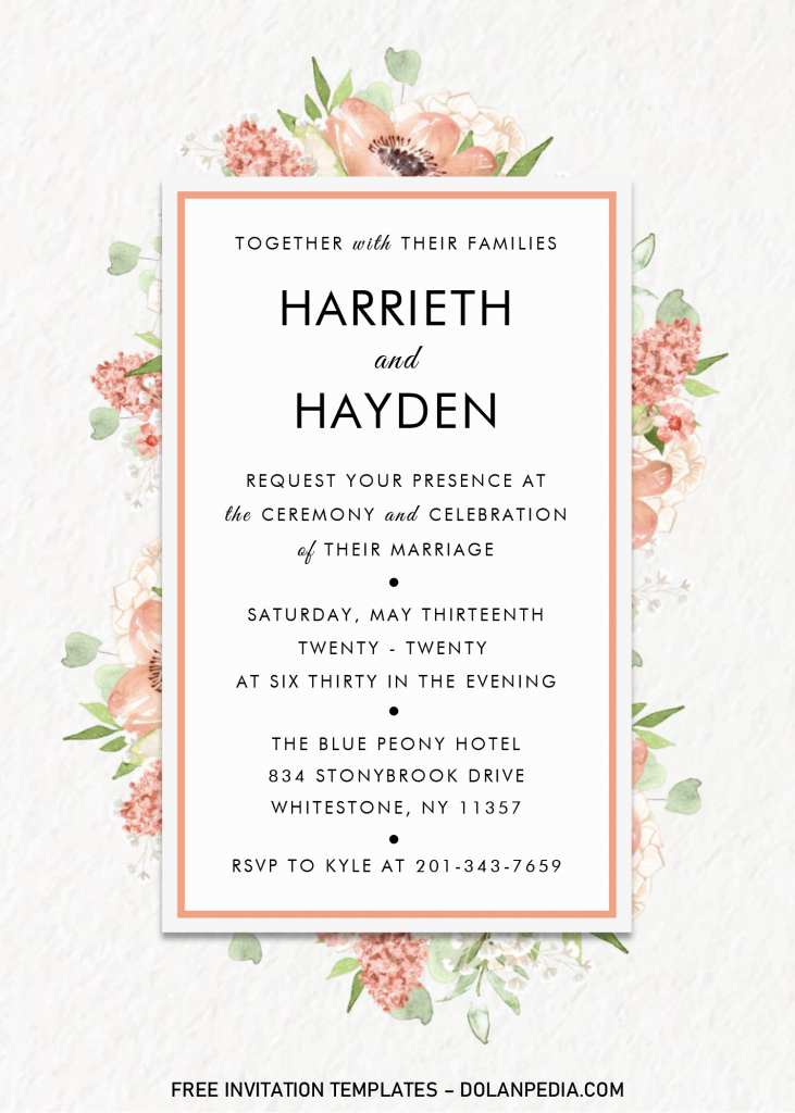 Modern Floral Invitation Templates - Editable With MS Word and has 