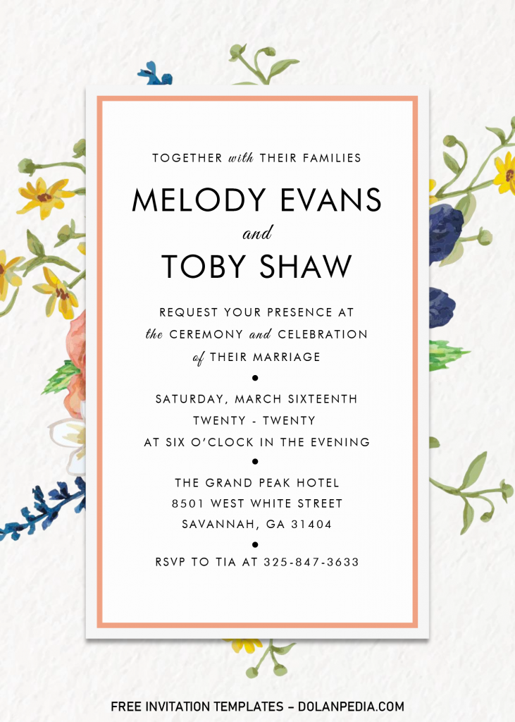 Modern Floral Invitation Templates - Editable With MS Word and has 