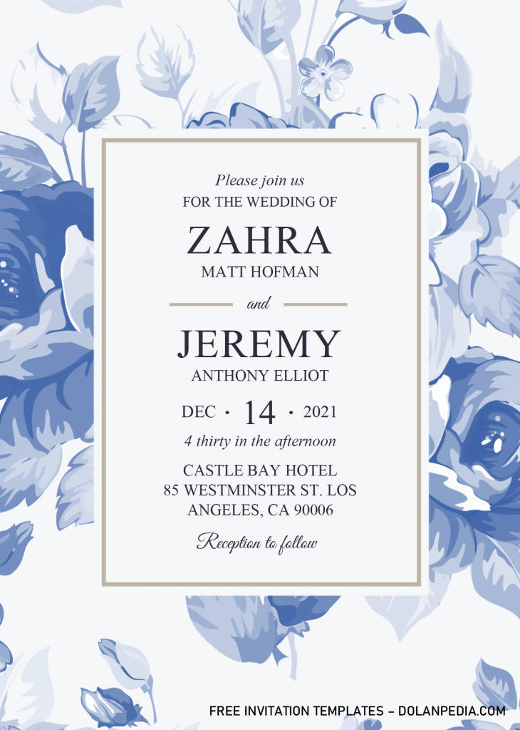 Modern Blue Invitation Templates - Editable With Microsoft Word and has aesthetic design