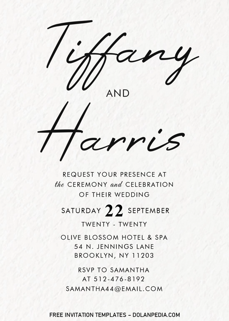 Modern Wedding Invitation Templates - Editable .Docx and has white background