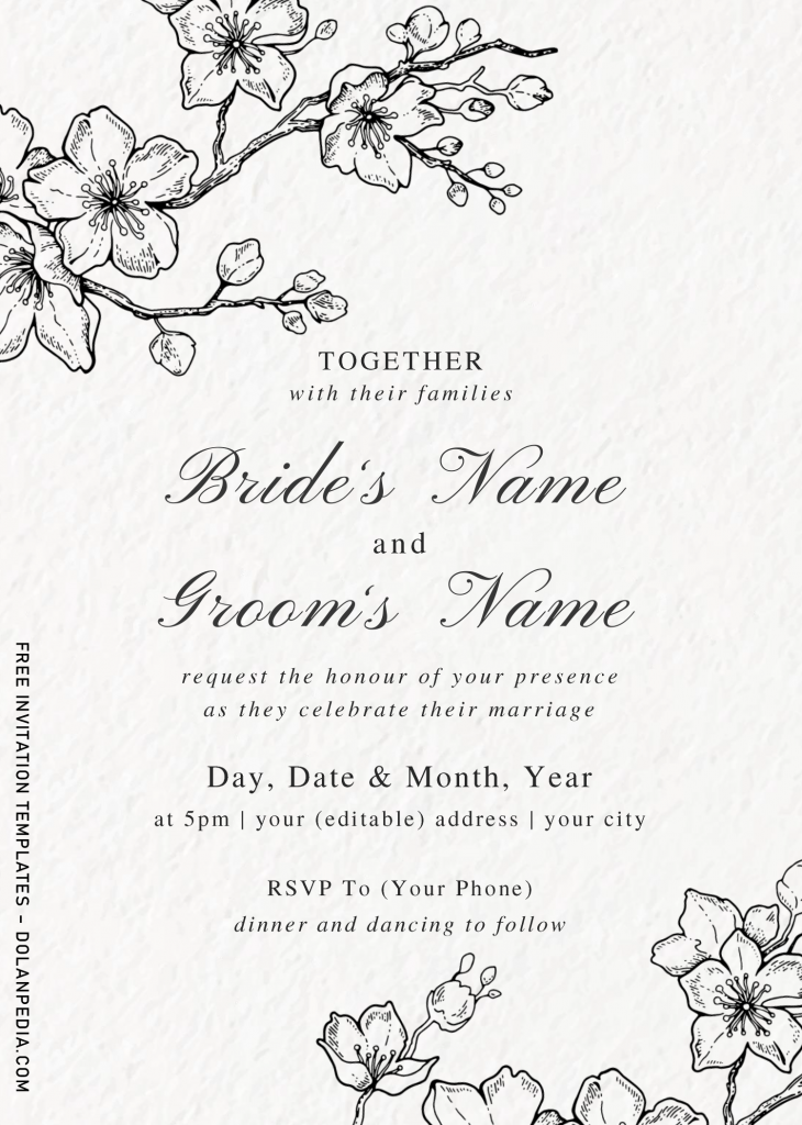 Botanical Branches Invitation Templates - Editable .Docx and has 