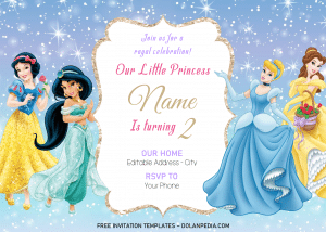 Disney Princess Invitation Templates - Editable With MS Word ...