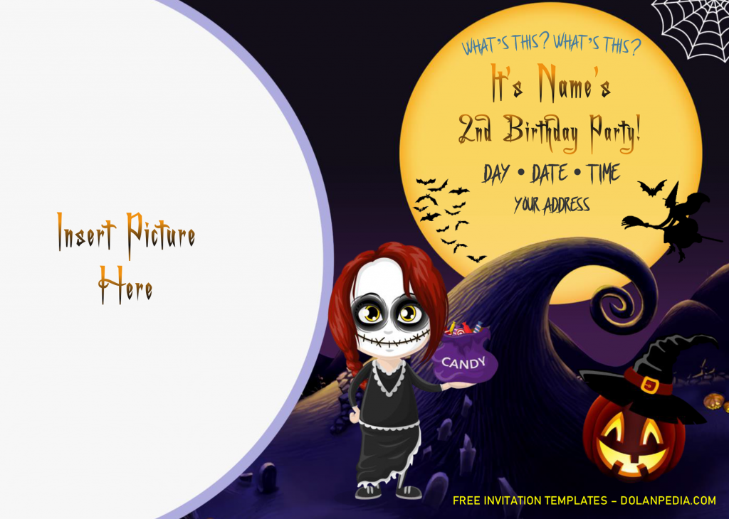 Halloween Birthday Invitation Templates - Editable .Docx and has jack o lantern