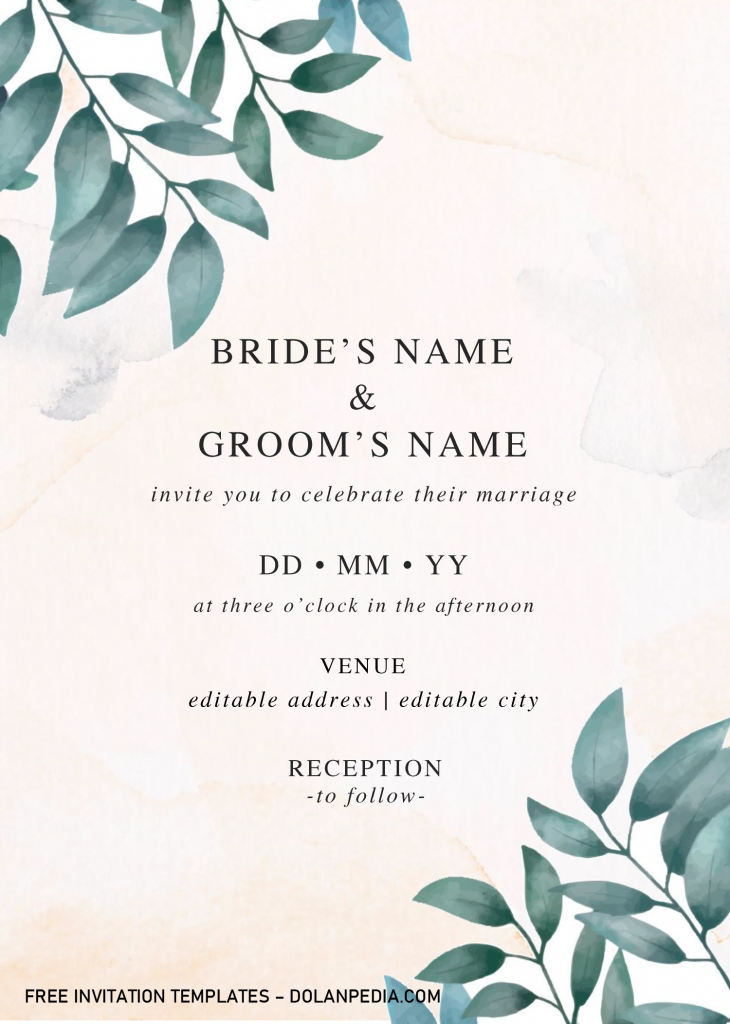 Rustic Floral Invitation Templates - Editable With Microsoft Word
