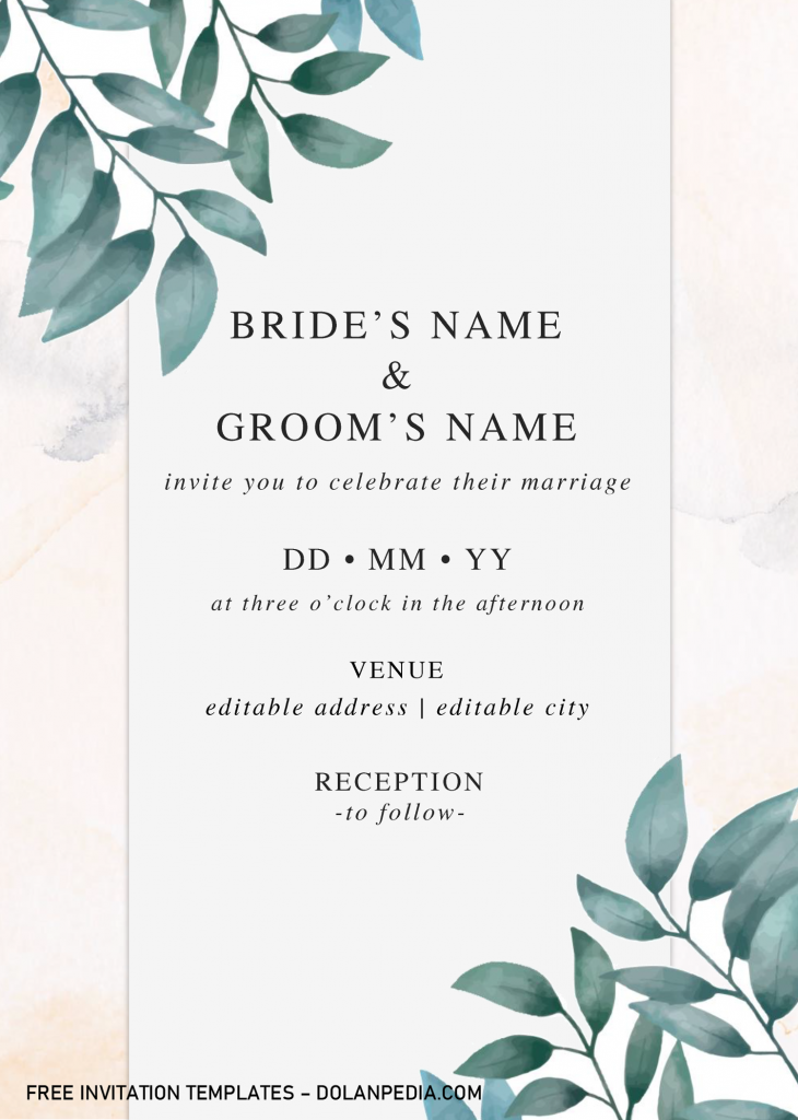 Rustic Floral Invitation Templates - Editable With Microsoft Word