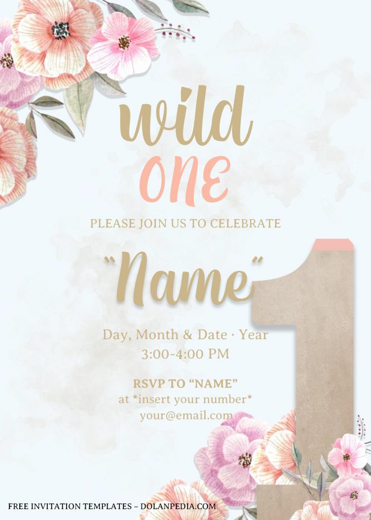 Free Wild One Baby Shower Invitation Templates For Word and has portrait design and canvas style background