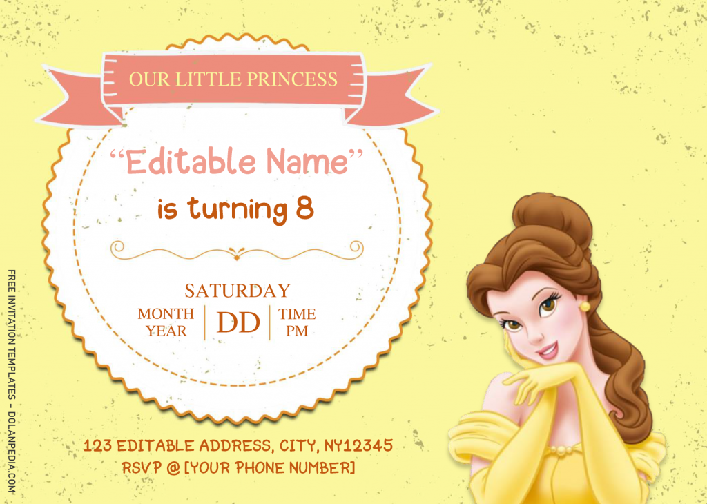 Beauty And The Beast Birthday Invitation Templates - Editable With MS Word