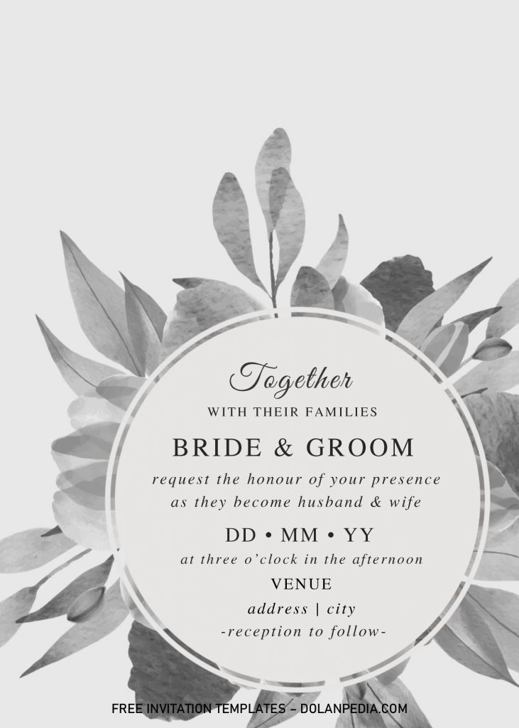 Black And White Wedding Invitation Templates - Editable With MS Word