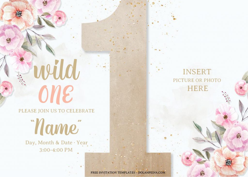 Free Wild One Baby Shower Invitation Templates For Word and has number "one" sign