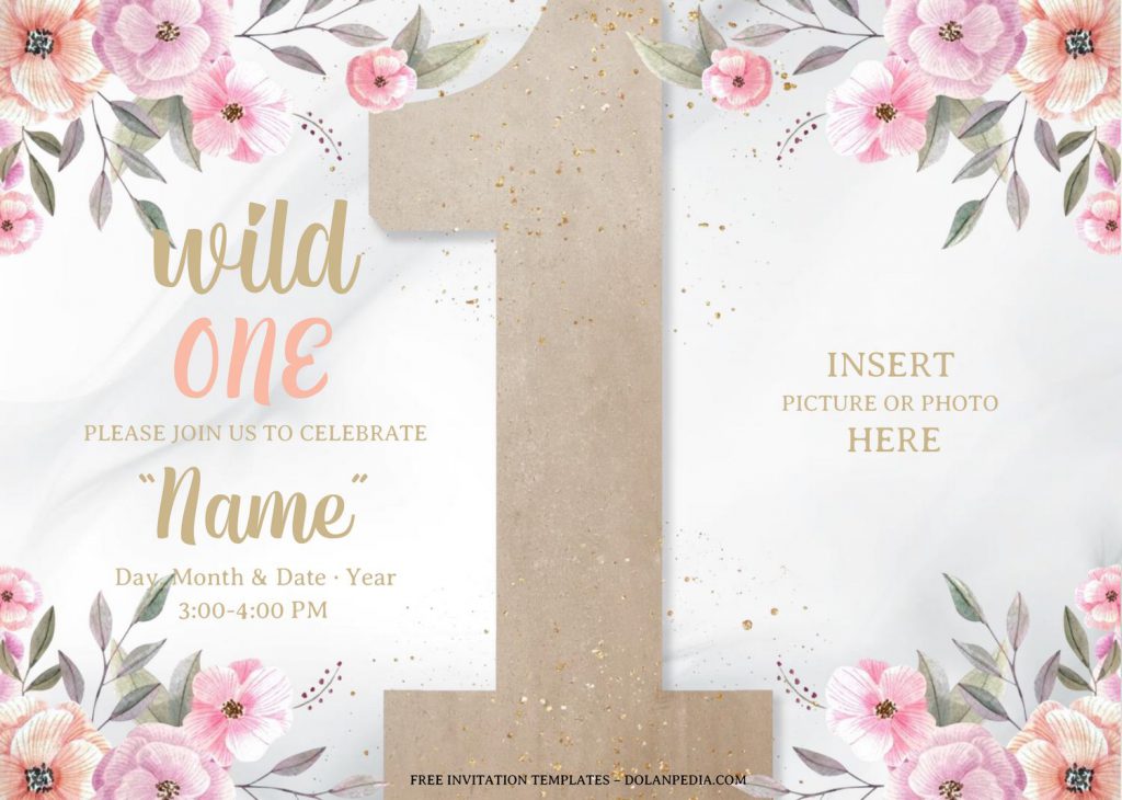 Free Wild One Baby Shower Invitation Templates For Word and has flower border