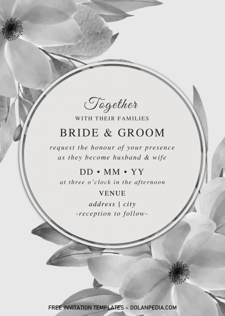 Black And White Wedding Invitation Templates - Editable With MS Word