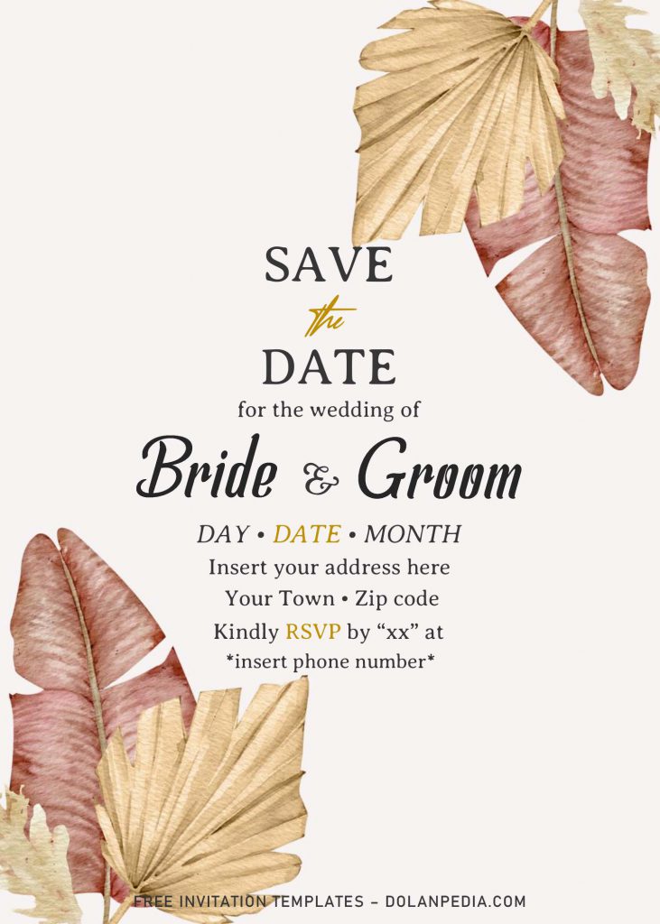 Free Bohemian Wedding Invitation Templates For Word and has elegant design