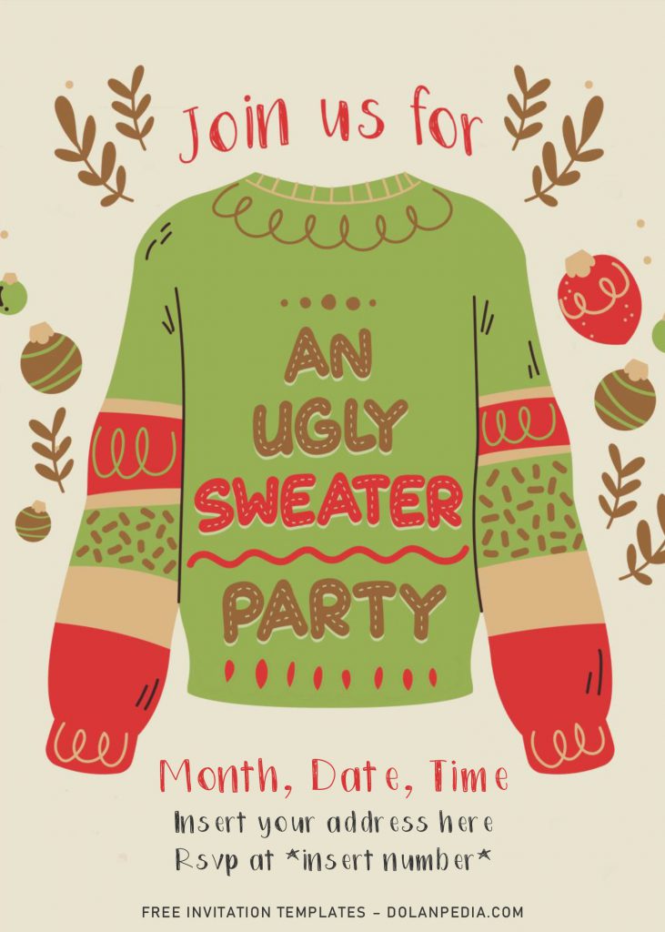 Free Christmas Ugly Sweater Drive By Birthday Party Invitation Templates For Word and has 