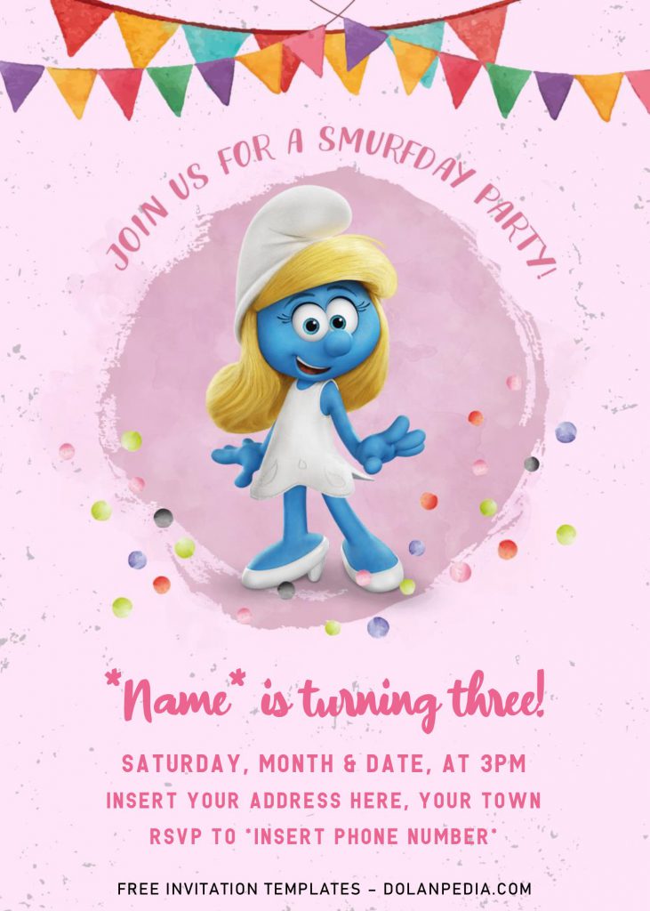 Free Smurf Birthday Invitation Templates For Word and has 
