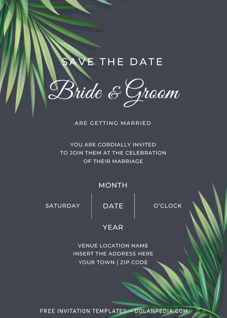 Free Greenery Wedding Invitation Templates For Word and has 