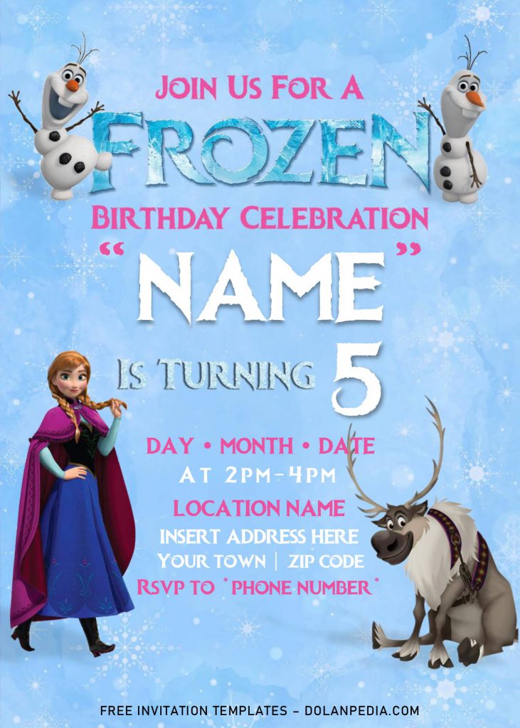 Free Frozen 2 Birthday Invitation Templates For Word and has Sparkling Glitter