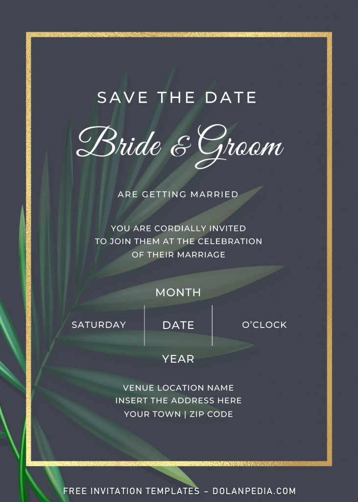 Free Greenery Wedding Invitation Templates For Word and has portrait orientation card design