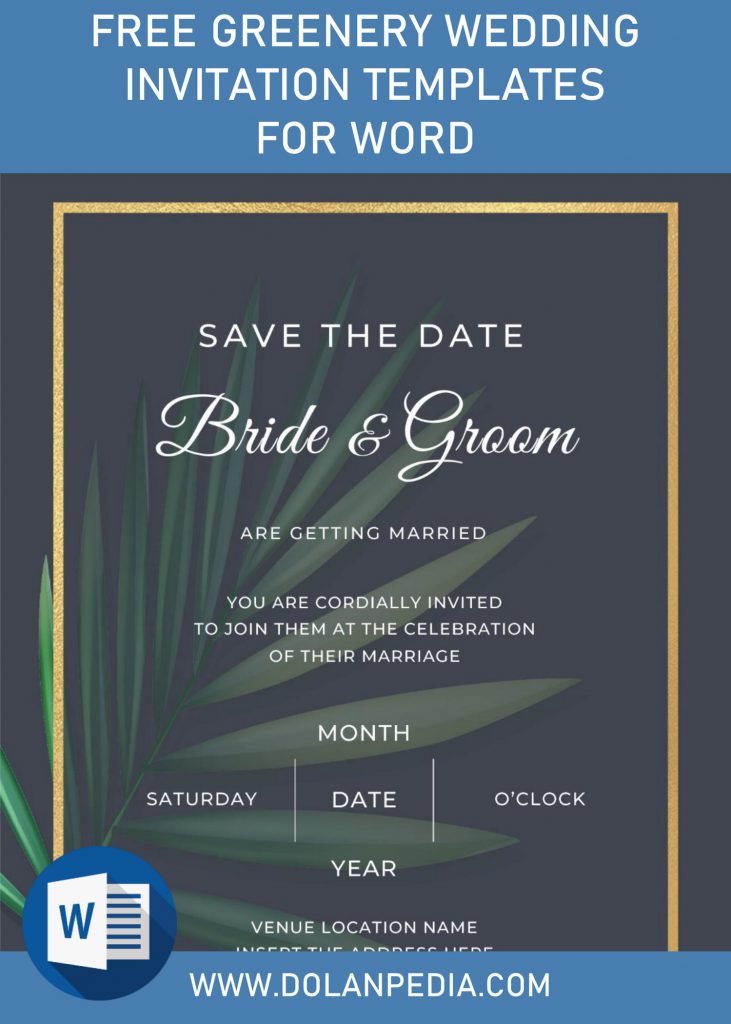 Free Greenery Wedding Invitation Templates For Word