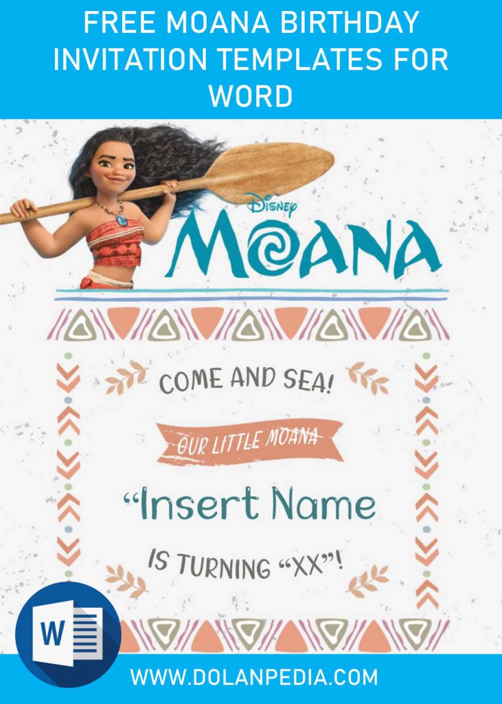 Free Moana Birthday Invitation Templates For Word