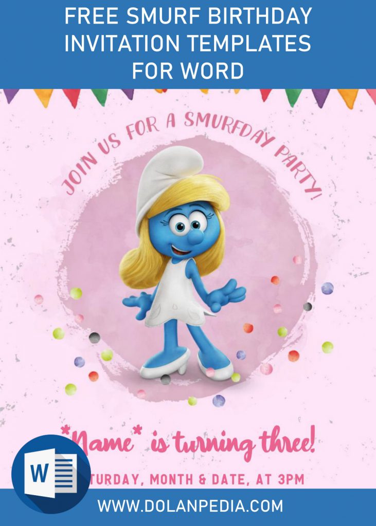 Free Smurf Birthday Invitation Templates For Word