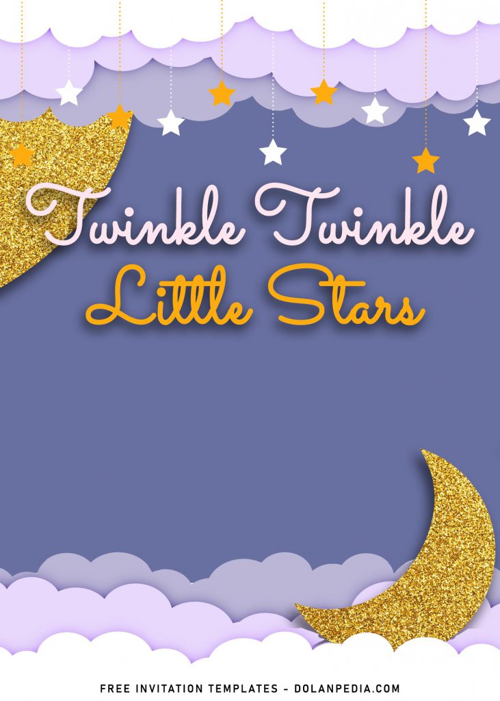 10+ Twinkle Little Stars Birthday Invitation Templates and has gold glitter sun