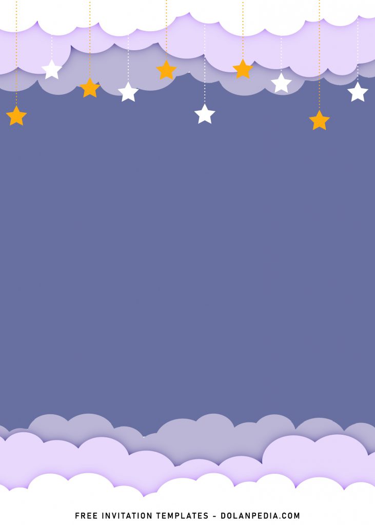 10+ Twinkle Little Stars Birthday Invitation Templates and has fluffy clouds border