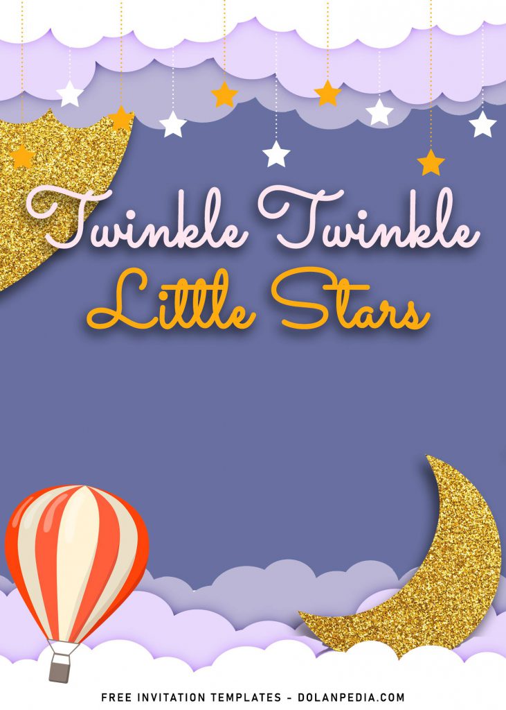 10+ Twinkle Little Stars Birthday Invitation Templates and has gold glitter moon