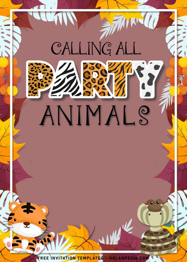 10+ Party Animals Birthday Invitation Templates For Your Birthday Party and has baby tiger