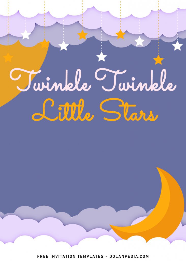 10+ Twinkle Little Stars Birthday Invitation Templates and has moon and sun