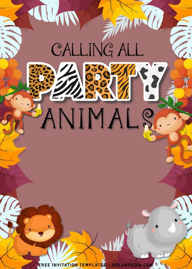 10+ Party Animals Birthday Invitation Templates For Your Birthday Party and has portrait design