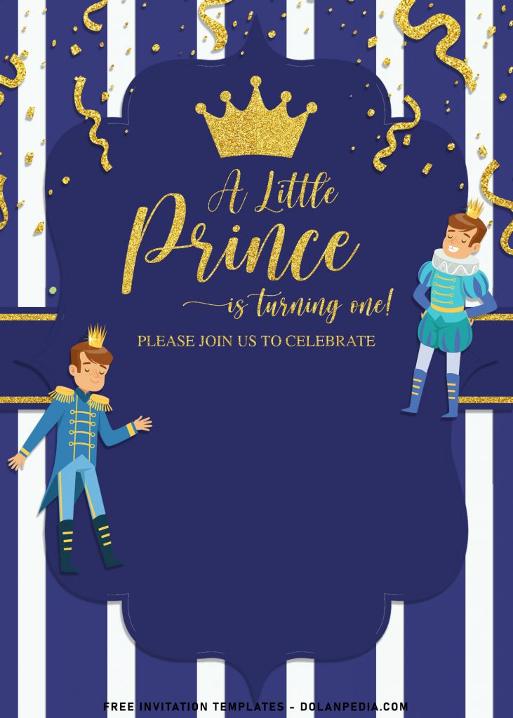 10+ Cool Gold Glitter Prince Charming Birthday Invitation Templates and has gold glitter confetti