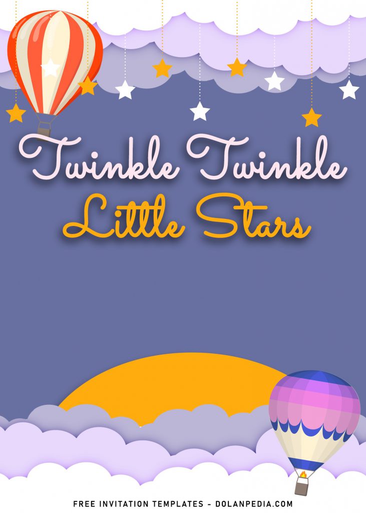 10+ Twinkle Little Stars Birthday Invitation Templates and has hot air balloons