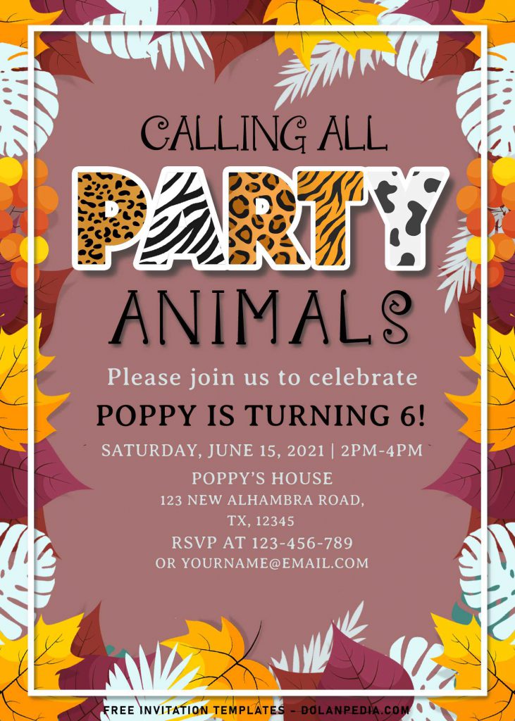 10+ Party Animals Birthday Invitation Templates For Your Birthday Party
