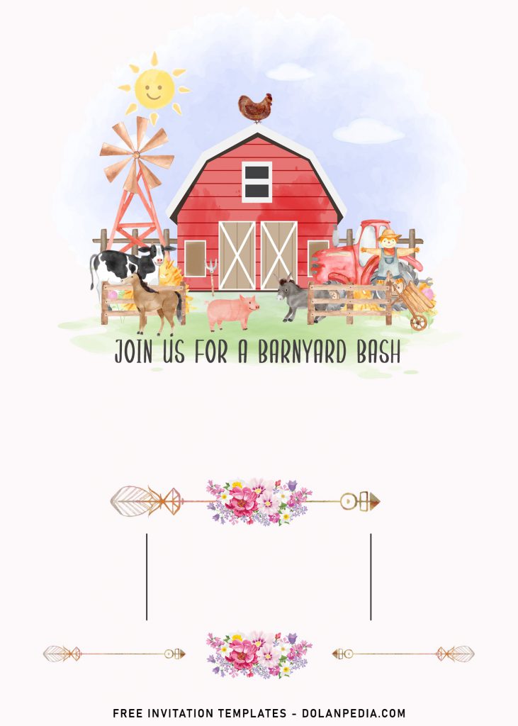 11+ Farm Birthday Invitation Templates For Your Kid's Birthday Party and has windmill