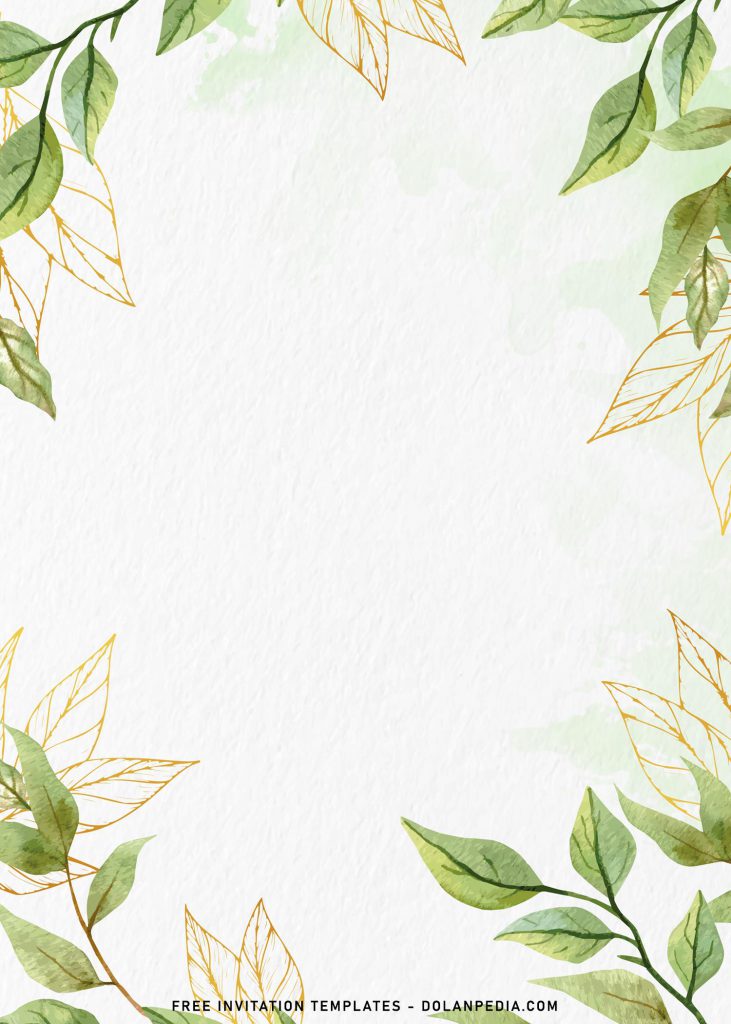 7+ Beautiful Greenery Birthday Invitation Templates and has gold leaves