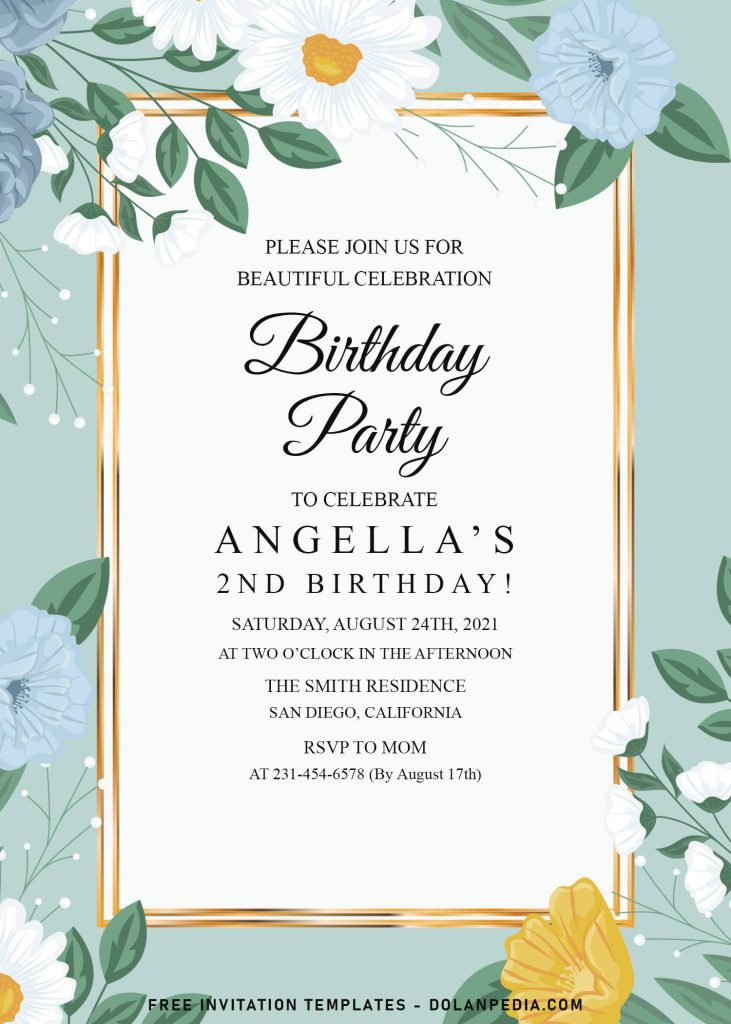 8+ Pastel Spring Floral Themed Birthday Invitation Templates