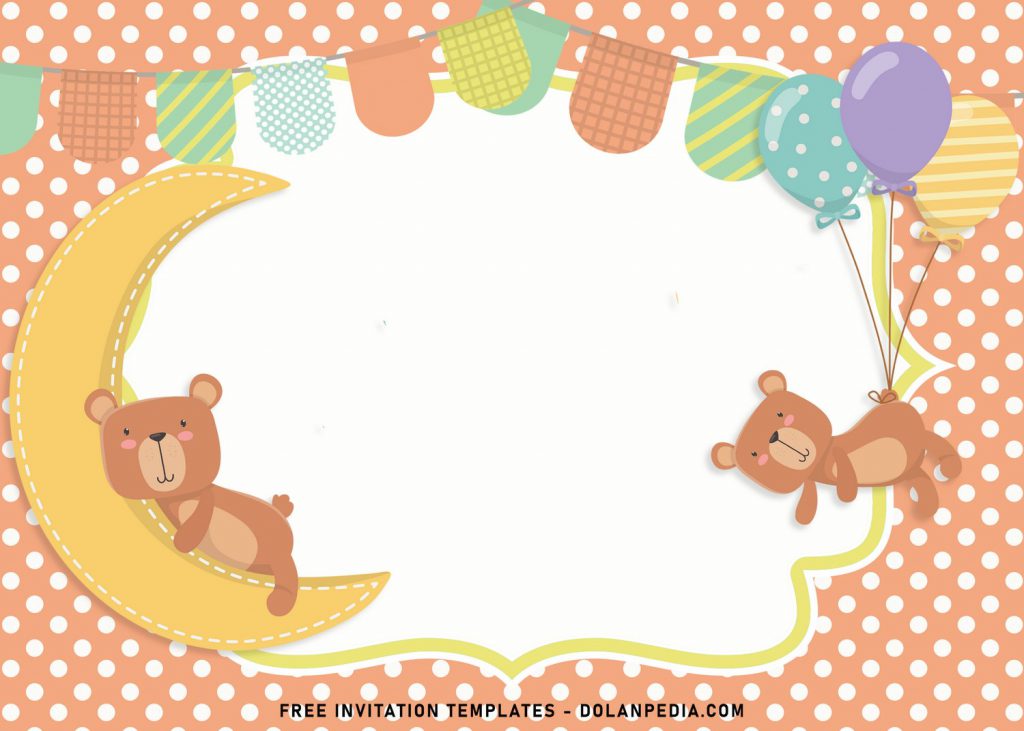 7+ Cute Baby Bear Birthday Invitation Templates For All Ages and has bunting flags