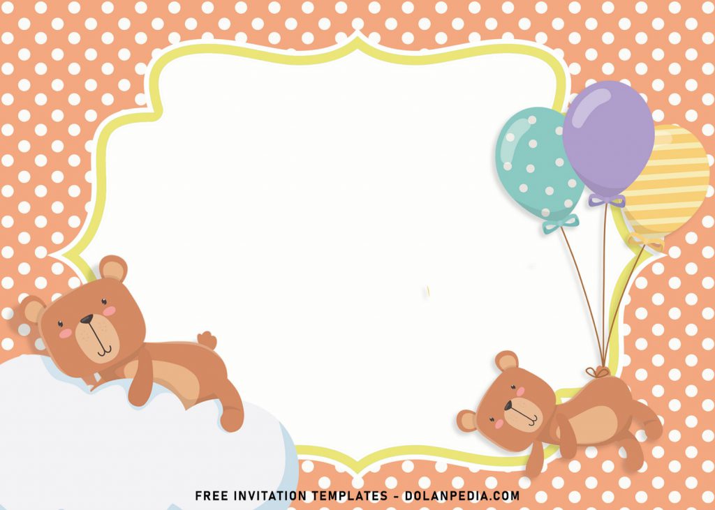 7+ Cute Baby Bear Birthday Invitation Templates For All Ages and has baby bear sleeps on cloud
