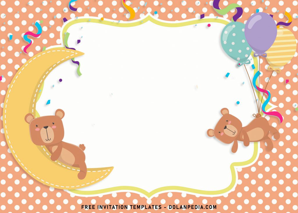 7+ Cute Baby Bear Birthday Invitation Templates For All Ages and has cute baby bear sleeps on crescent moon