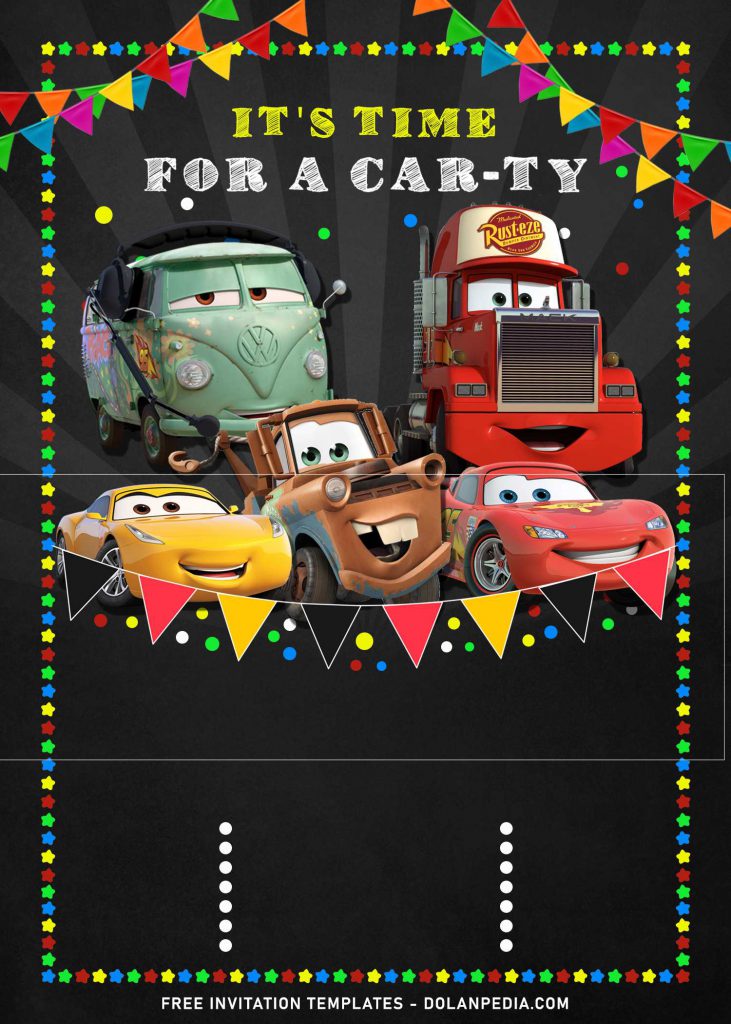 9+ Cool Disney Cars Birthday Invitation Templates and has Filmore and Mater